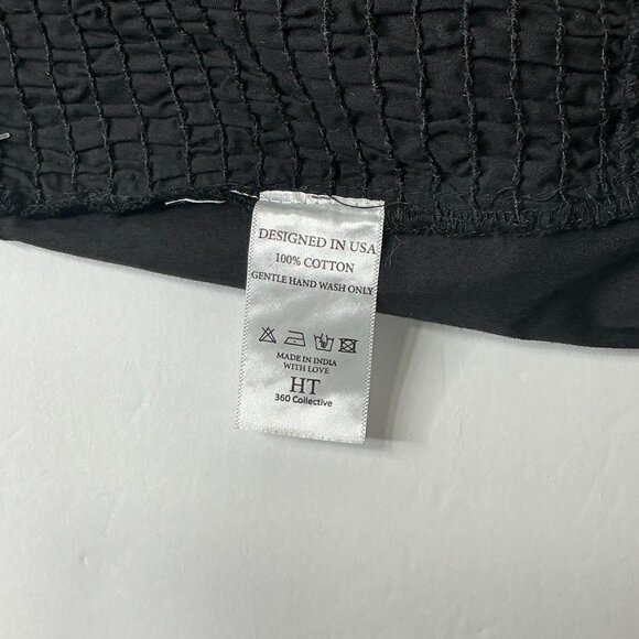 HT 360 Collective Elegant Black Ruffled Open Tie-Back Crop Top 100% Cotton, 2XL - Picture 6 of 11